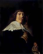 Frans Hals Portrait of a young man holding a glove oil painting